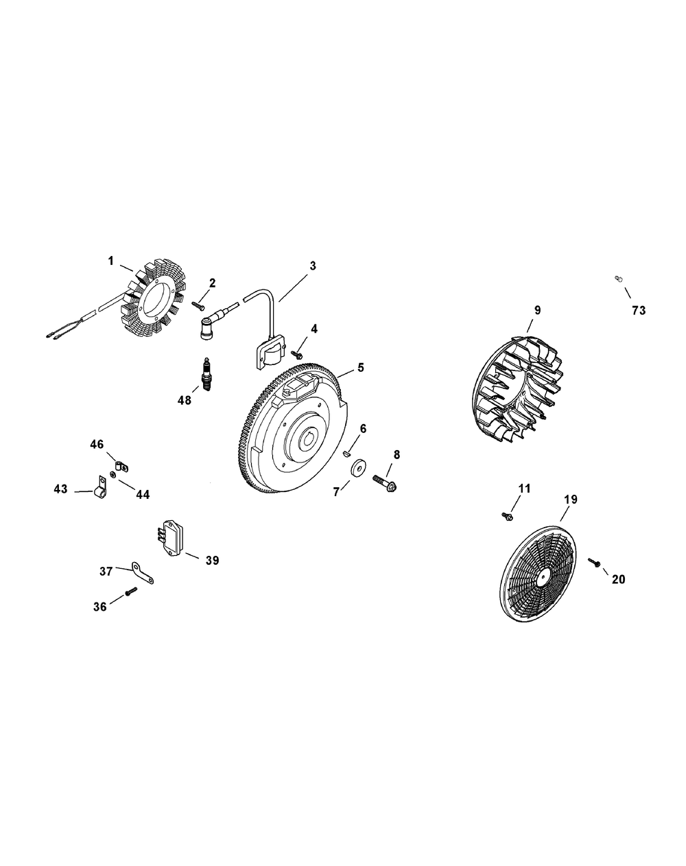 Kohler Ch640-3053 Ignition Diagram and Parts List for 465 4X4-1G202Z-1G313Z-37BCD010 Cub Cadet Lawn Tractor Accessories